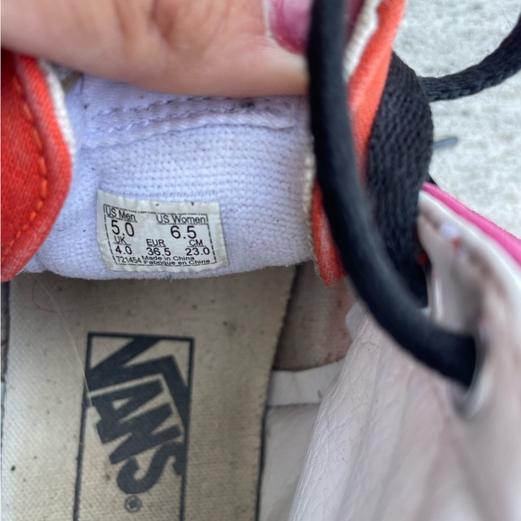 Vibrant pink & orange Vans size 5 - Picture 6 of 6